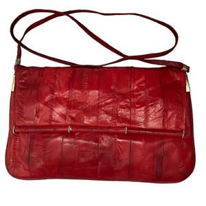 Vintage 1960’s-1970’s Genuine Eel Skin Purse|Handbag|Clutch|Red